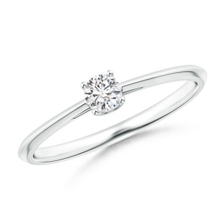 3.4mm HSI2 Knife-Edged Classic Round Diamond Solitaire Ring in White Gold