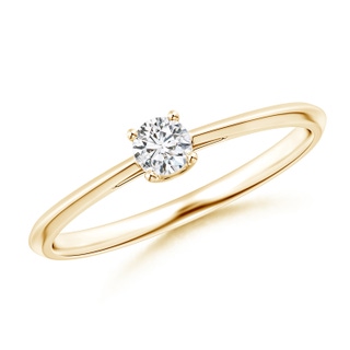3.4mm HSI2 Knife-Edged Classic Round Diamond Solitaire Ring in Yellow Gold