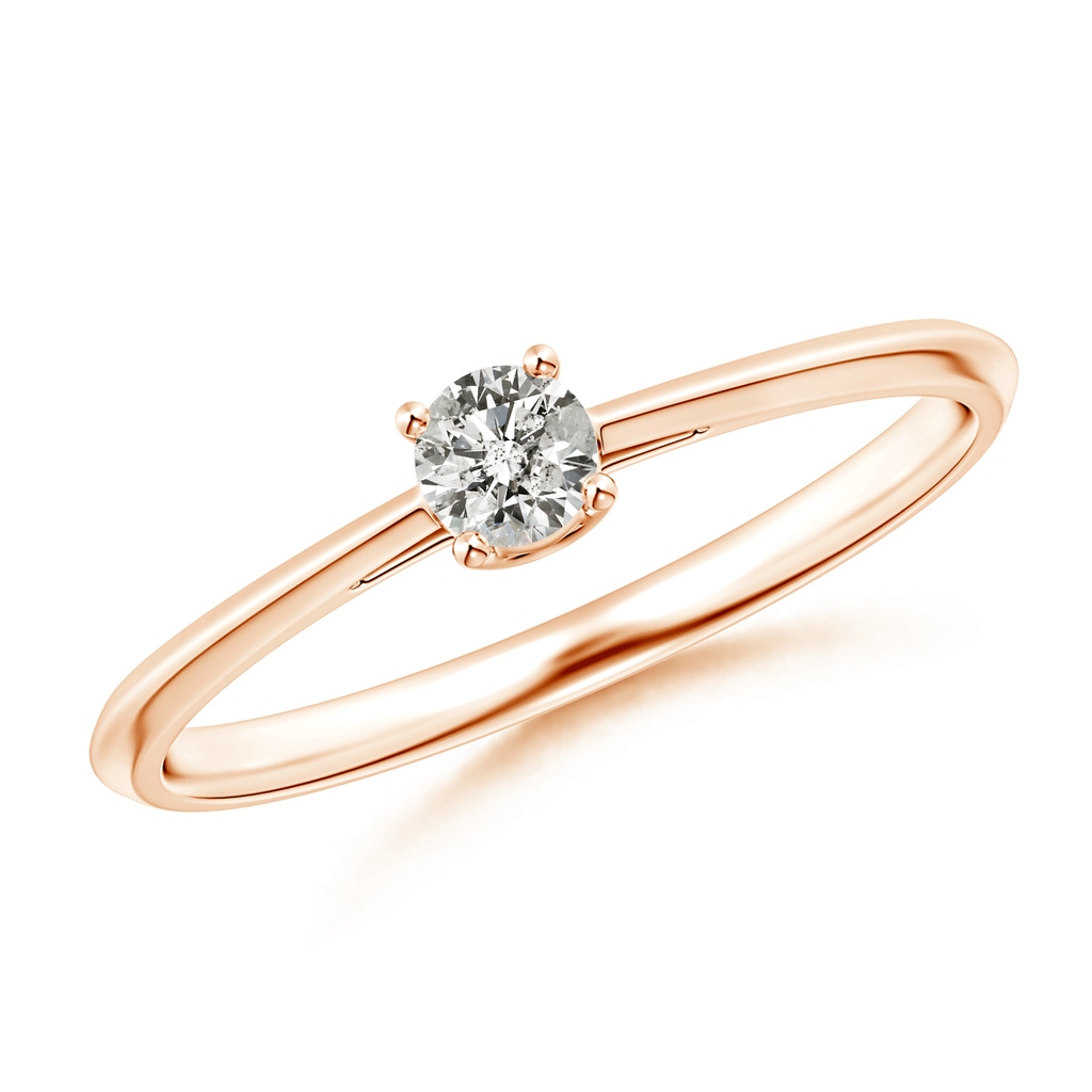 3.4mm KI3 Knife-Edged Classic Round Diamond Solitaire Ring in Rose Gold