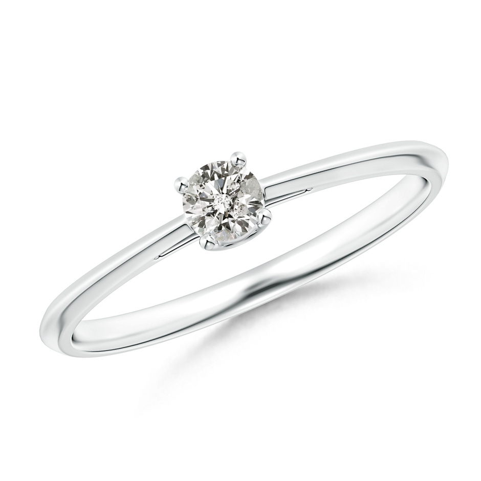 3.4mm KI3 Knife-Edged Classic Round Diamond Solitaire Ring in White Gold 
