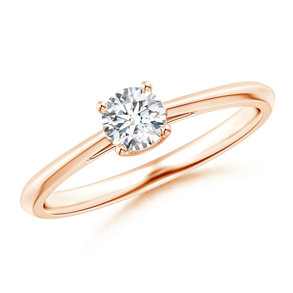 4.4mm GVS2 Knife-Edged Classic Round Diamond Solitaire Ring in Rose Gold 