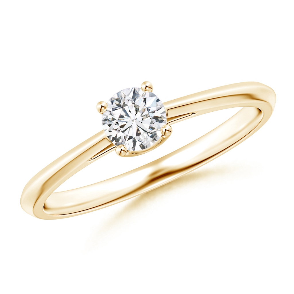 4.4mm HSI2 Knife-Edged Classic Round Diamond Solitaire Ring in Yellow Gold