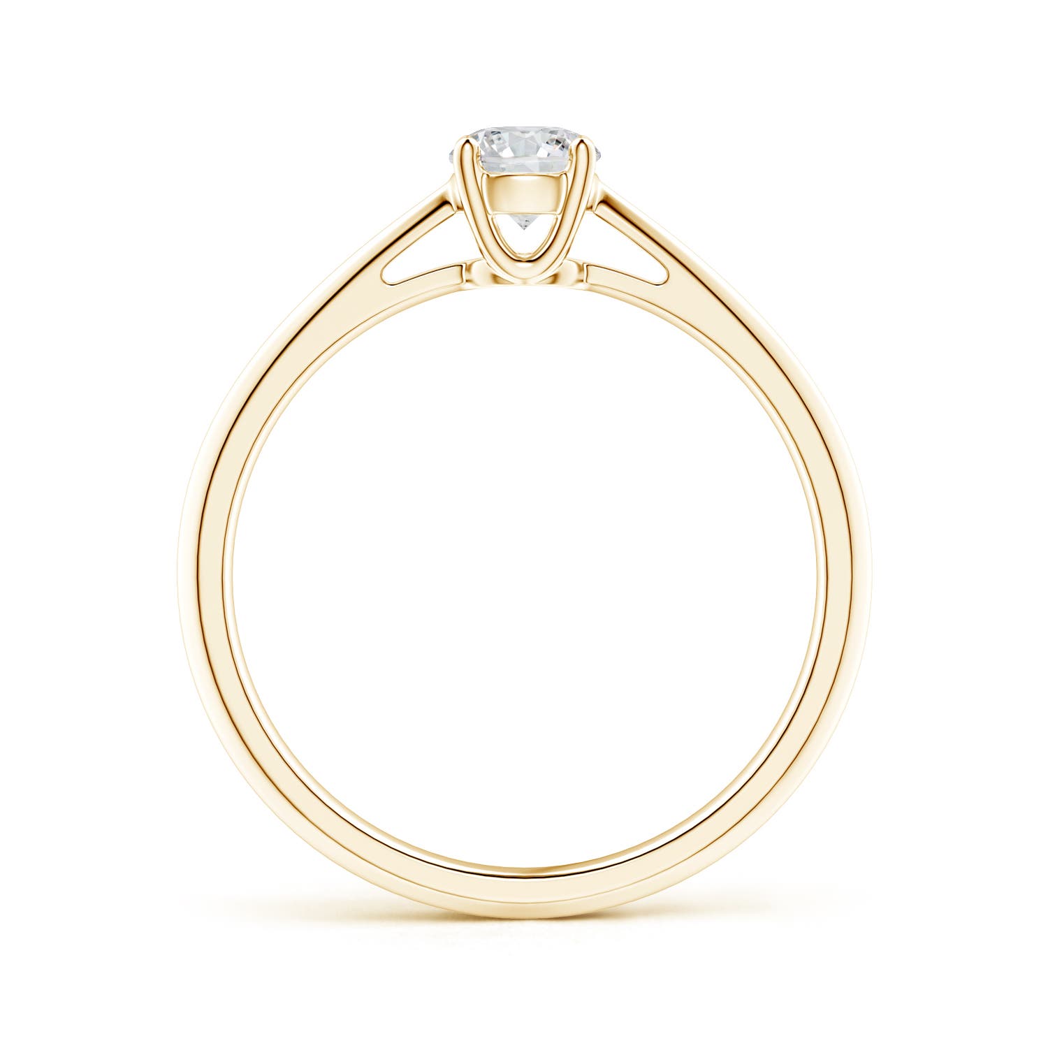 4.4mm HSI2 Knife-Edged Classic Round Diamond Solitaire Ring in Yellow Gold