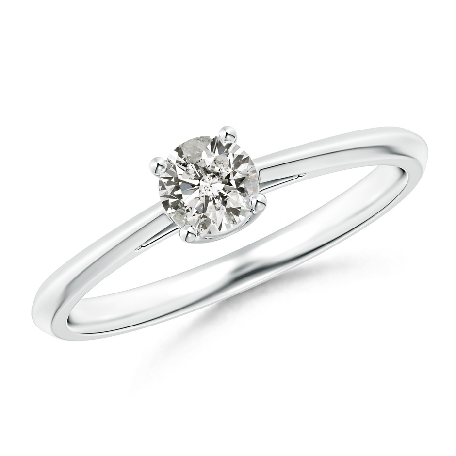 4.4mm KI3 Knife-Edged Classic Round Diamond Solitaire Ring in White Gold 