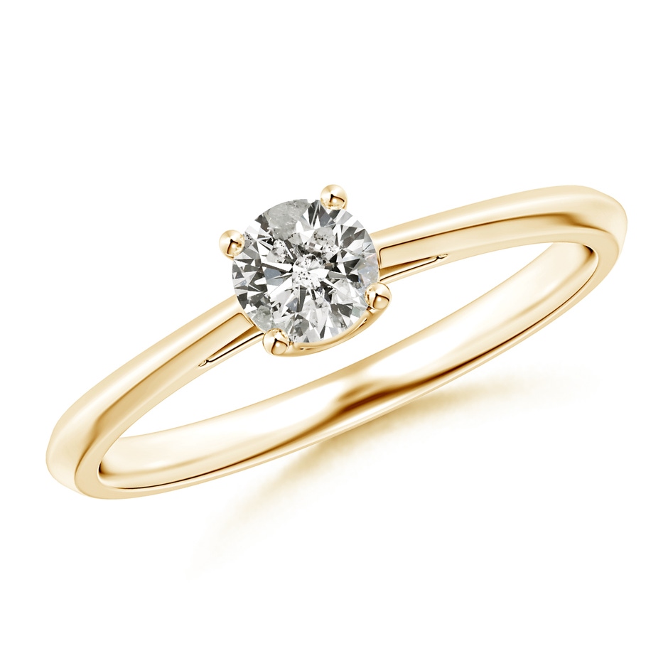 4.4mm KI3 Knife-Edged Classic Round Diamond Solitaire Ring in Yellow Gold 