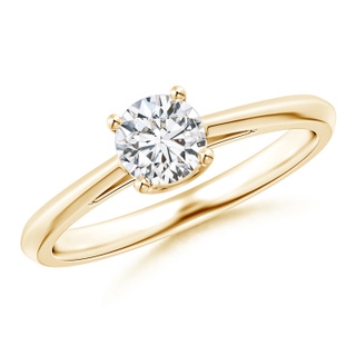 5.1mm HSI2 Knife-Edged Classic Round Diamond Solitaire Ring in Yellow Gold