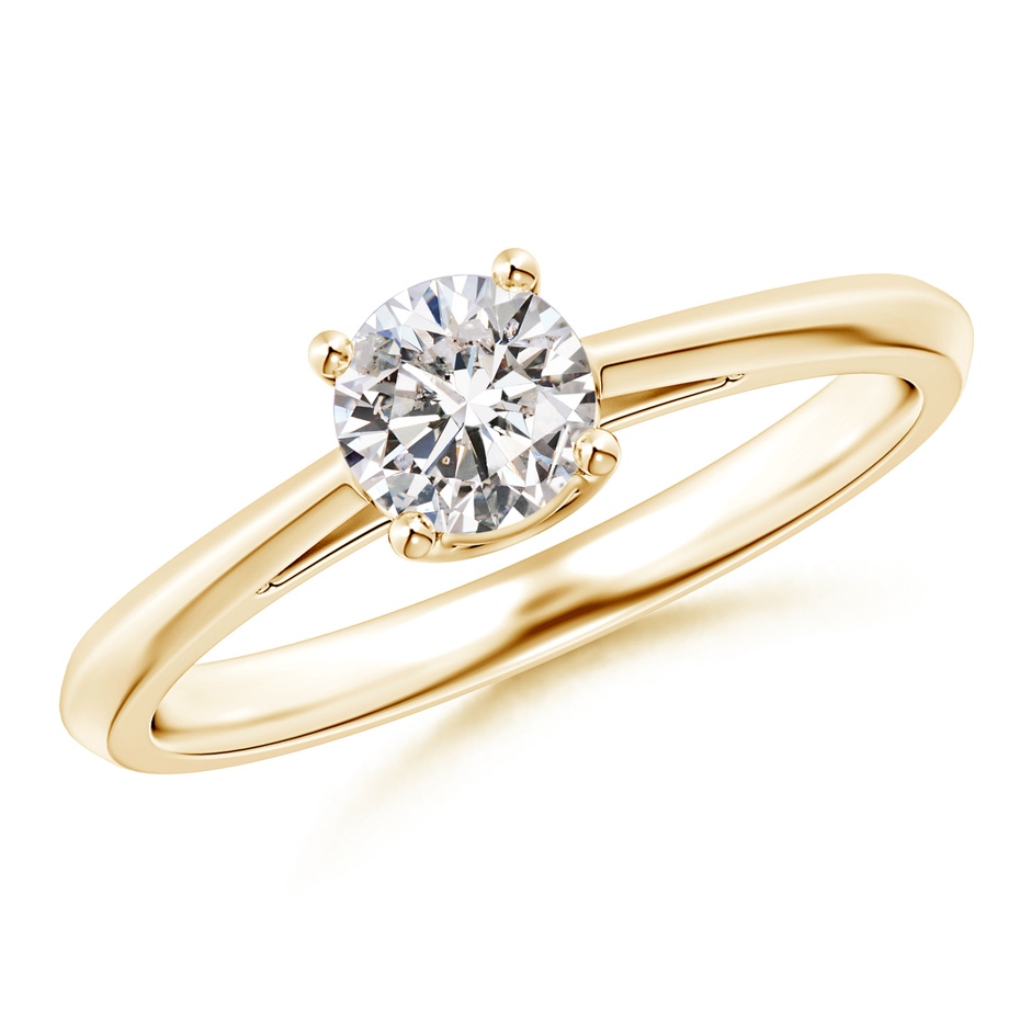 5.1mm IJI1I2 Knife-Edged Classic Round Diamond Solitaire Ring in 9K Yellow Gold 
