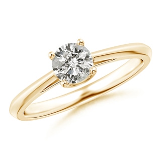 5.1mm KI3 Knife-Edged Classic Round Diamond Solitaire Ring in 9K Yellow Gold