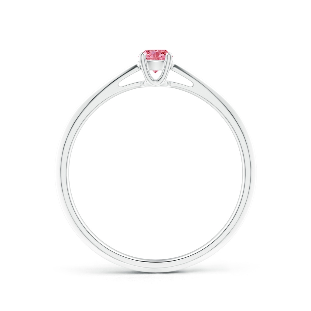 3.4mm AAAA Knife-Edged Classic Round Fancy Intense Pink Diamond Solitaire Ring in P950 Platinum - side 199