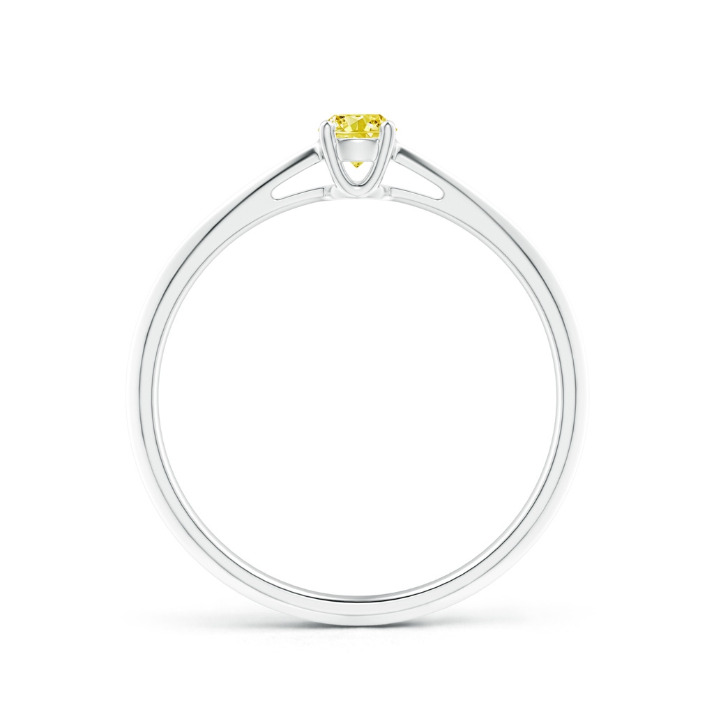 3.4mm AAAA Knife-Edged Classic Round Fancy Intense Yellow Diamond Solitaire Ring in P950 Platinum - side 199
