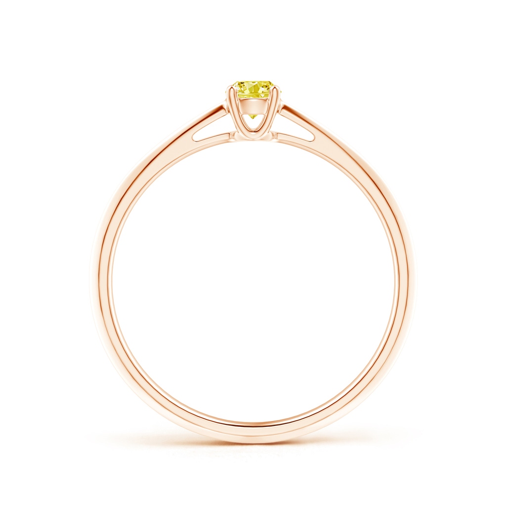 3.4mm AAAA Knife-Edged Classic Round Fancy Intense Yellow Diamond Solitaire Ring in Rose Gold - side 199