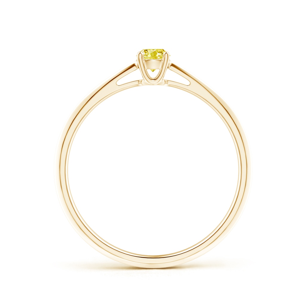 3.4mm AAAA Knife-Edged Classic Round Fancy Intense Yellow Diamond Solitaire Ring in Yellow Gold - side 199
