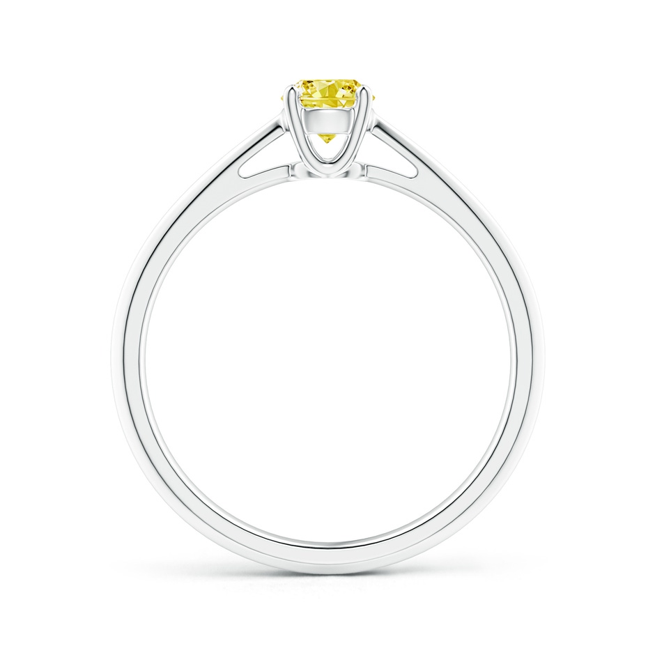 4.4mm AAAA Knife-Edged Classic Round Fancy Intense Yellow Diamond Solitaire Ring in White Gold side 199