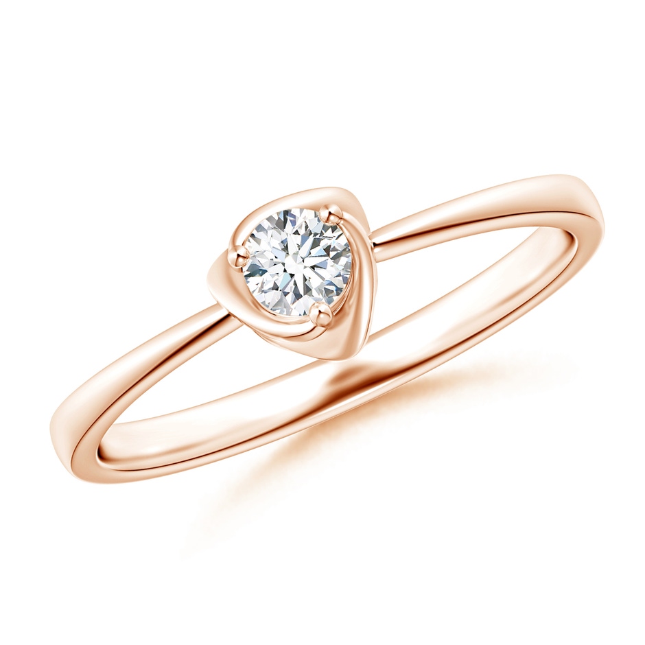 3.4mm GVS2 Solitaire Diamond Floral Ring in Rose Gold 