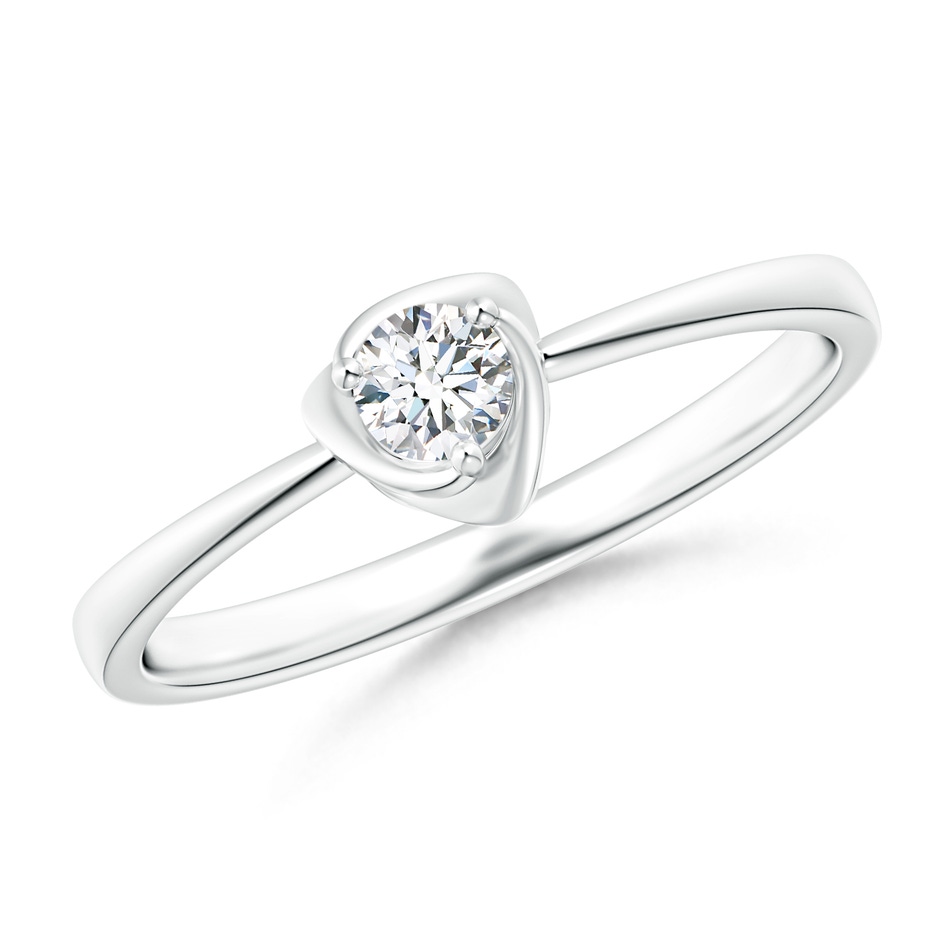 3.4mm GVS2 Solitaire Diamond Floral Ring in White Gold 