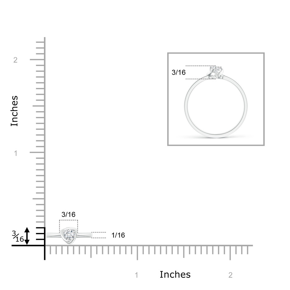 3.4mm GVS2 Solitaire Diamond Floral Ring in White Gold ruler