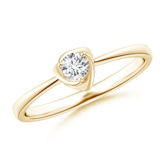 3.4mm GVS2 Solitaire Diamond Floral Ring in Yellow Gold