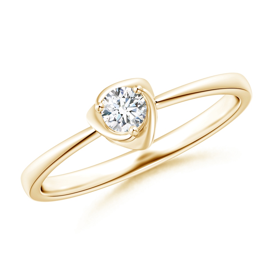 3.4mm GVS2 Solitaire Diamond Floral Ring in Yellow Gold 