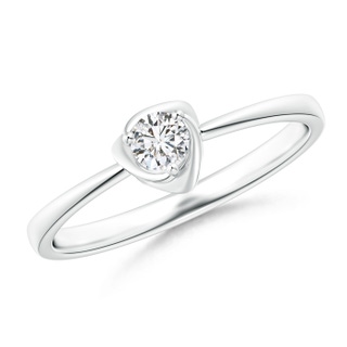 3.4mm HSI2 Solitaire Diamond Floral Ring in 9K White Gold