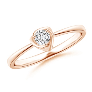 3.4mm HSI2 Solitaire Diamond Floral Ring in Rose Gold