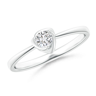 3.4mm HSI2 Solitaire Diamond Floral Ring in White Gold