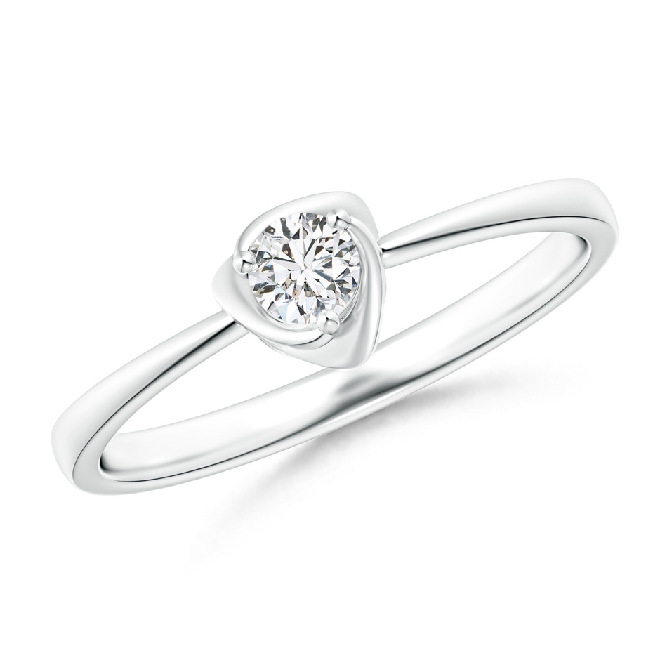 3.4mm HSI2 Solitaire Diamond Floral Ring in White Gold 