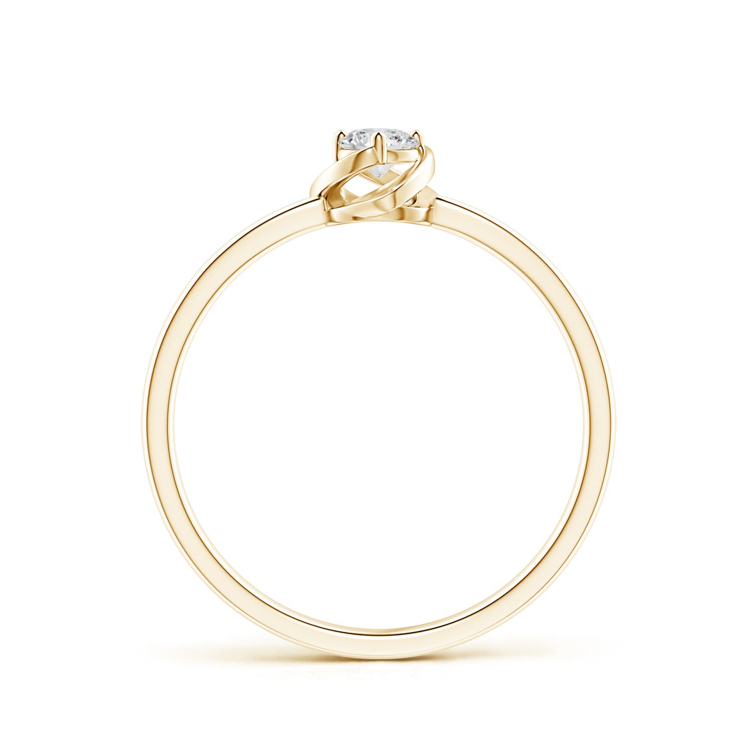 3.4mm HSI2 Solitaire Diamond Floral Ring in Yellow Gold