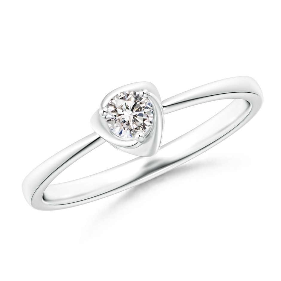 3.4mm IJI1I2 Solitaire Diamond Floral Ring in White Gold 