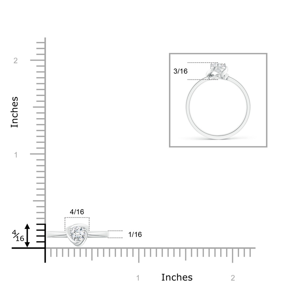4.4mm GVS2 Solitaire Diamond Floral Ring in P950 Platinum ruler