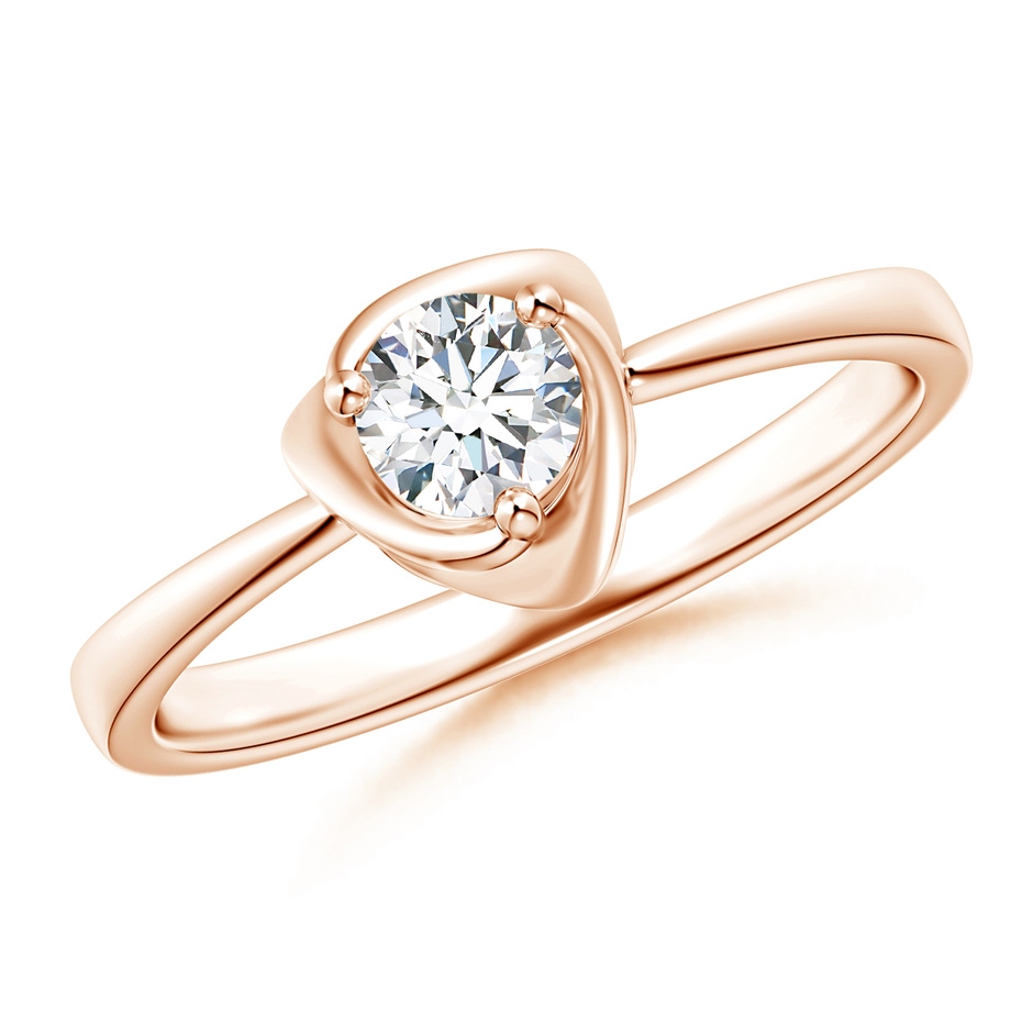 4.4mm GVS2 Solitaire Diamond Floral Ring in Rose Gold 