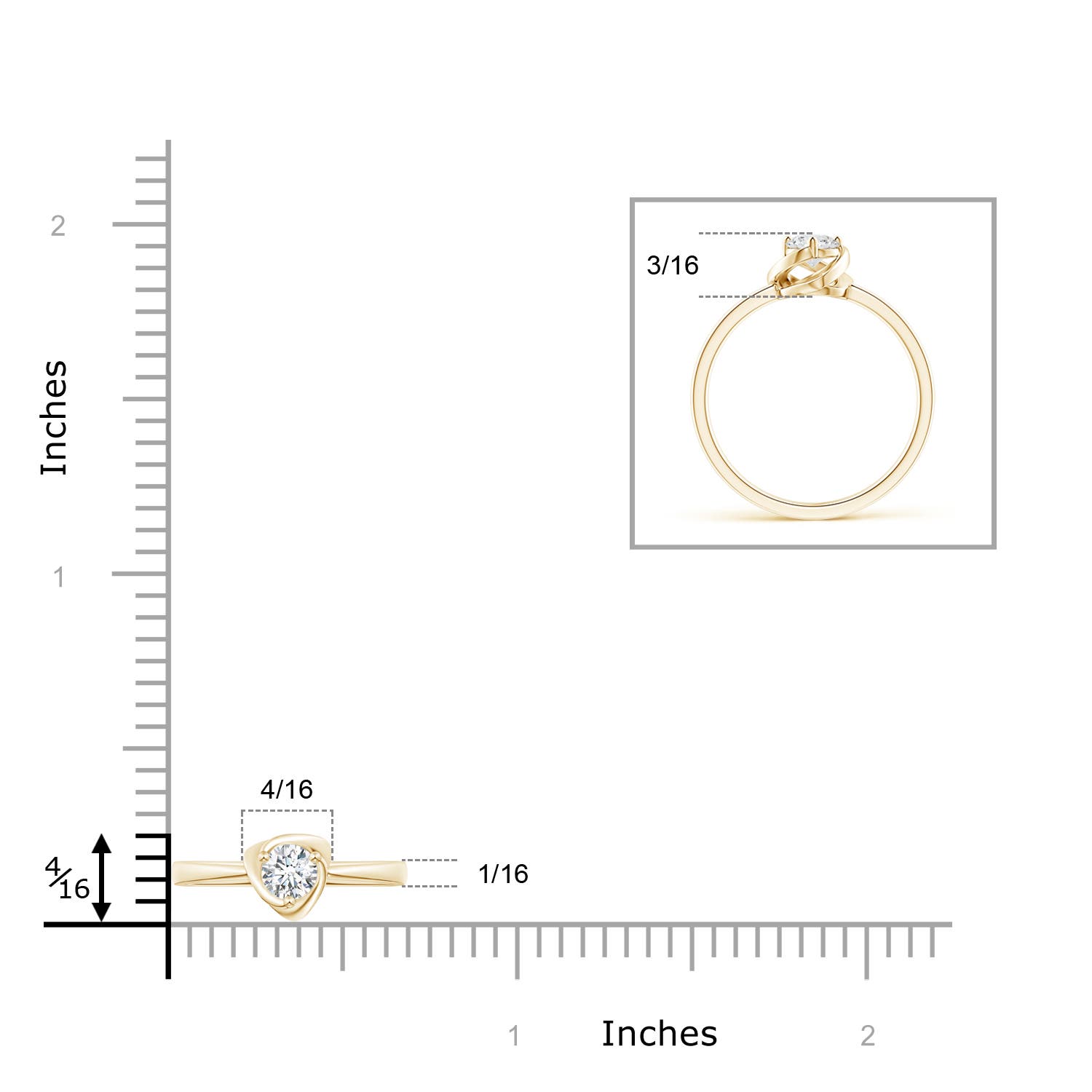 F-G, VS / 0.33 CT / 14 KT Yellow Gold