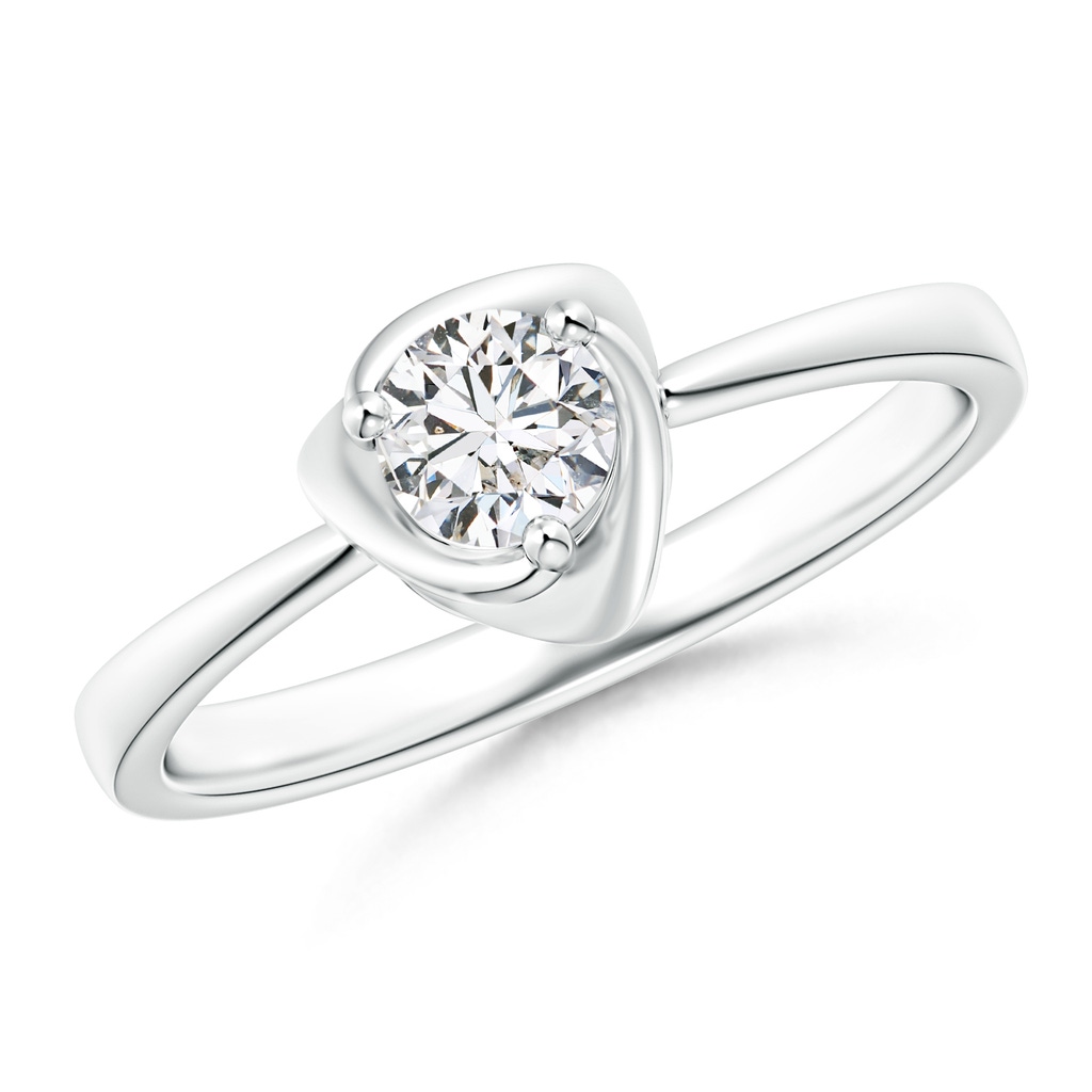 4.4mm HSI2 Solitaire Diamond Floral Ring in White Gold