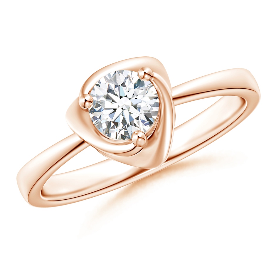 5.1mm GVS2 Solitaire Diamond Floral Ring in Rose Gold 