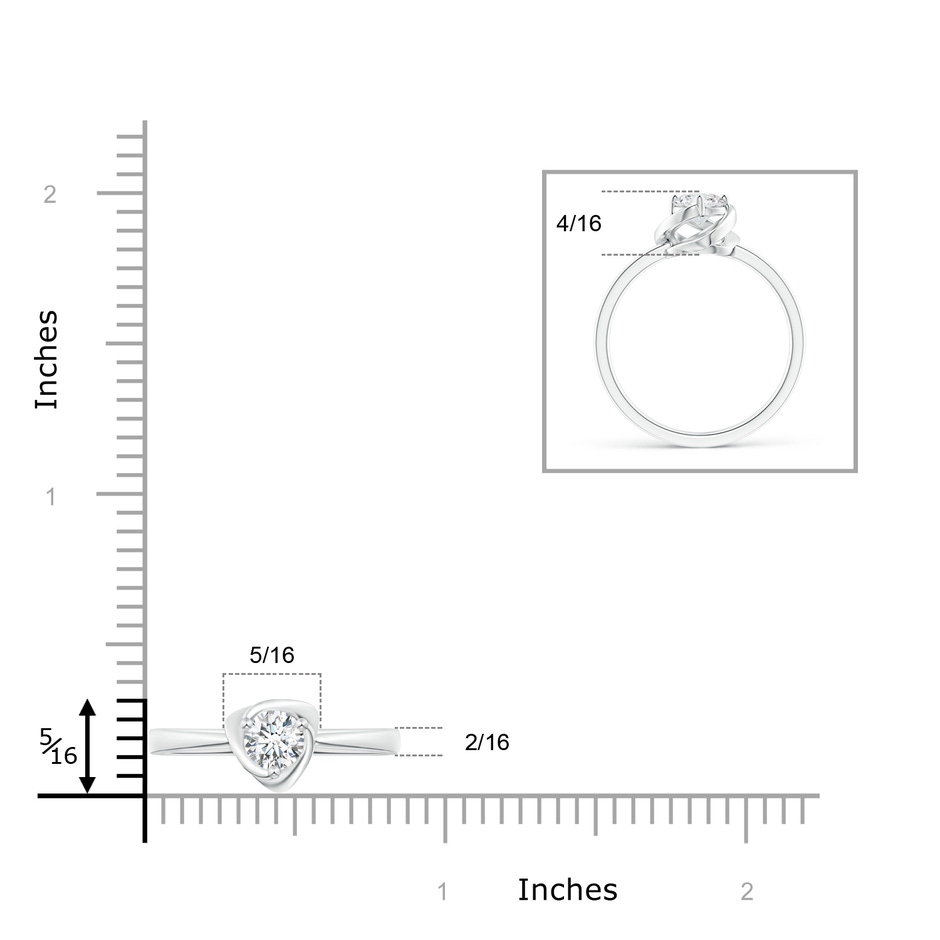 5.1mm GVS2 Solitaire Diamond Floral Ring in White Gold ruler