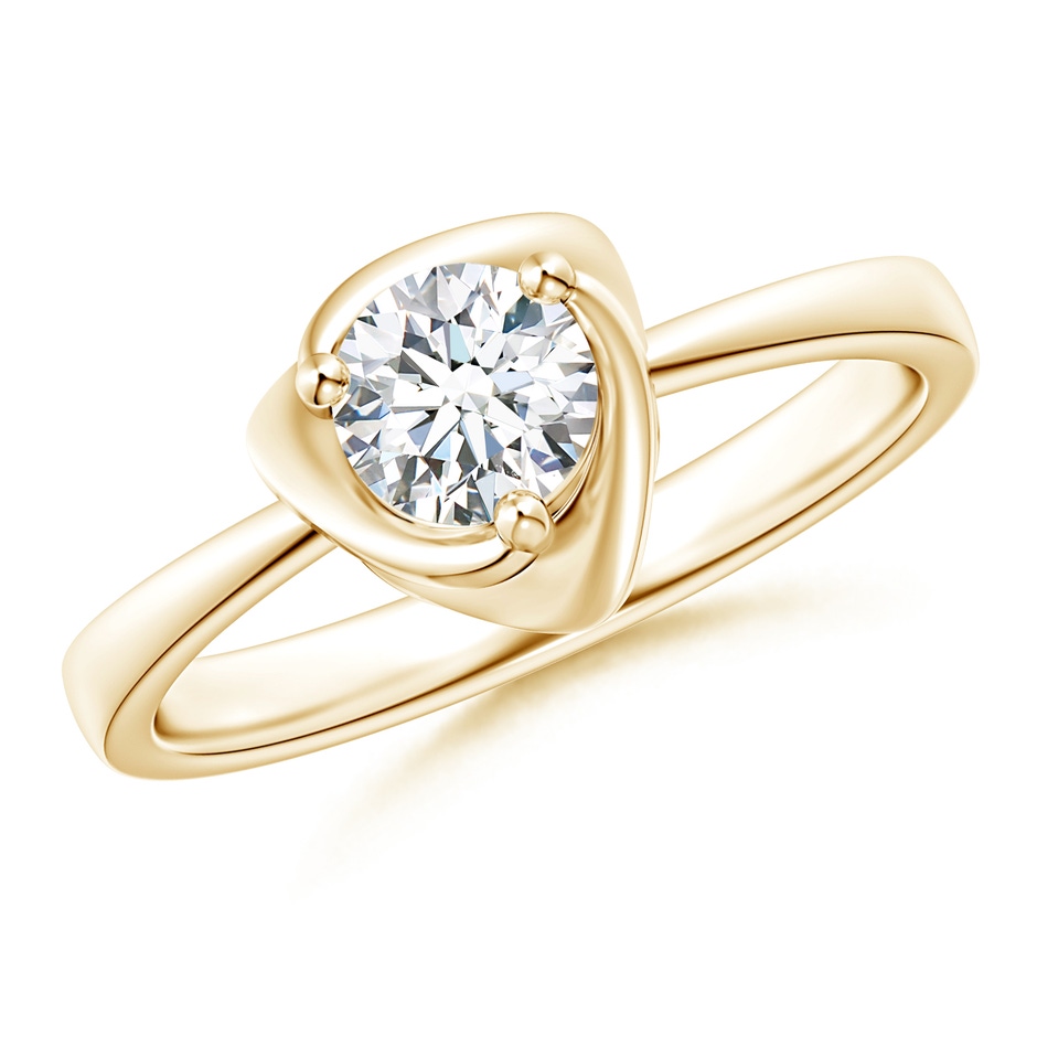 5.1mm GVS2 Solitaire Diamond Floral Ring in Yellow Gold 