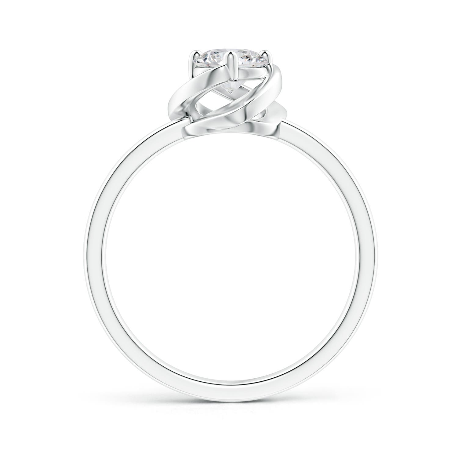 5.1mm HSI2 Solitaire Diamond Floral Ring in White Gold