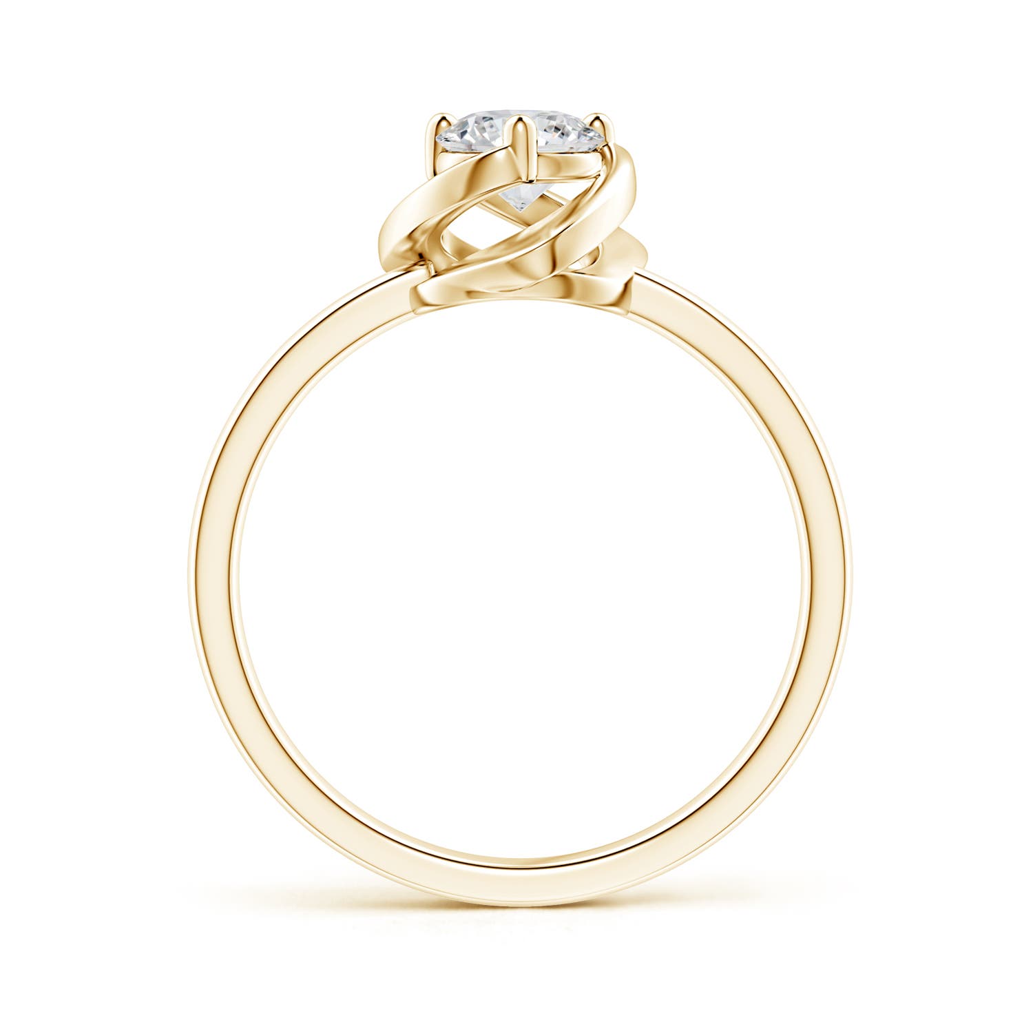 5.1mm HSI2 Solitaire Diamond Floral Ring in Yellow Gold