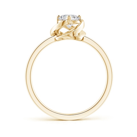 5.1mm HSI2 Solitaire Diamond Floral Ring in Yellow Gold