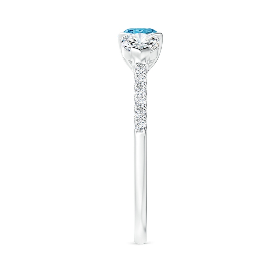 4.8mm AAAA Unique Prong-Set Fancy Intense Blue Diamond Three Stone Engagement Ring in P950 Platinum side 299