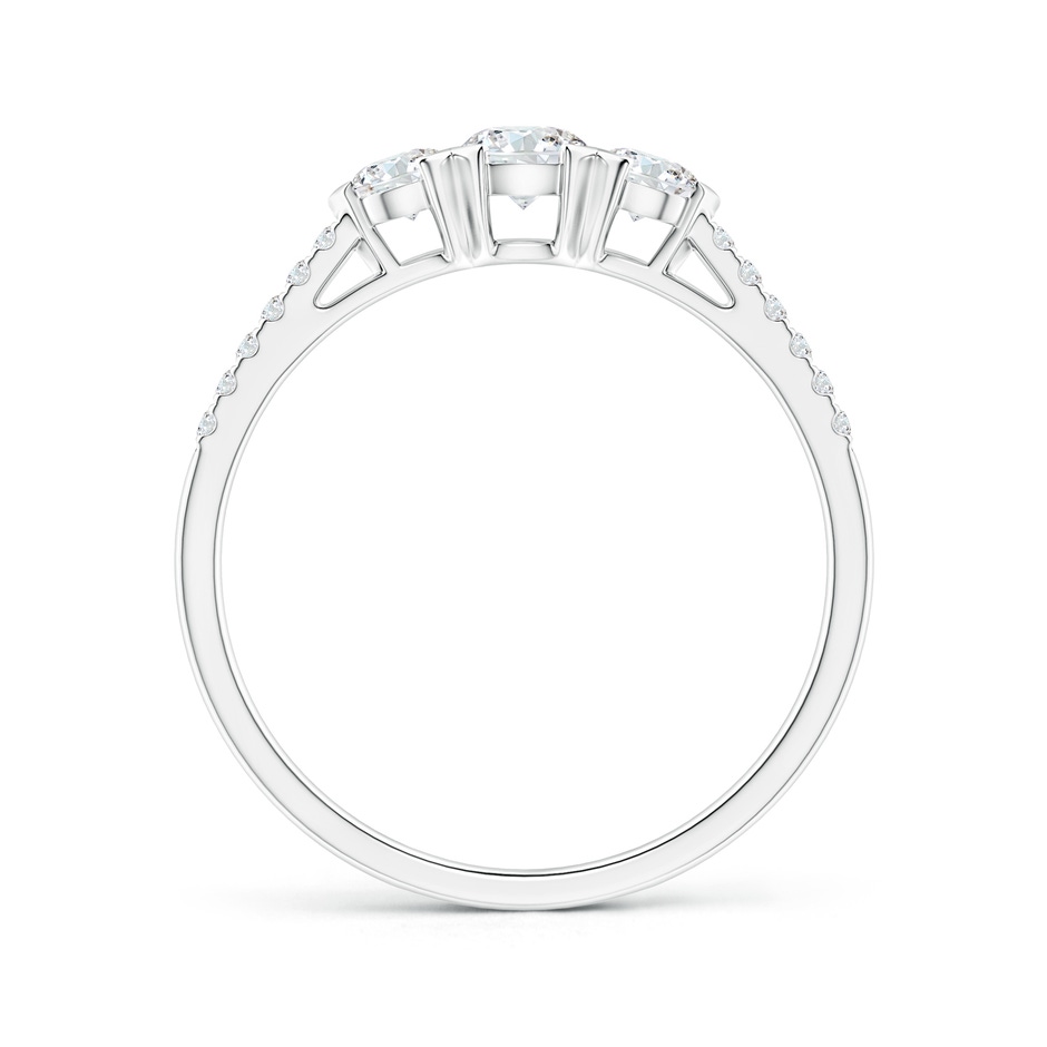 3.8mm GVS2 Unique Prong-Set Diamond Three Stone Engagement Ring in P950 Platinum Side-1