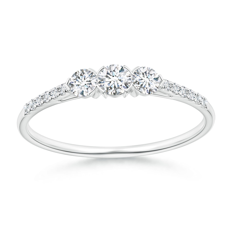 3mm GVS2 Unique Prong-Set Diamond Three Stone Engagement Ring in P950 Platinum 