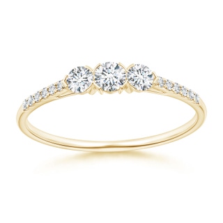 3mm GVS2 Unique Prong-Set Diamond Three Stone Engagement Ring in Yellow Gold