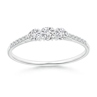 3mm HSI2 Unique Prong-Set Diamond Three Stone Engagement Ring in P950 Platinum