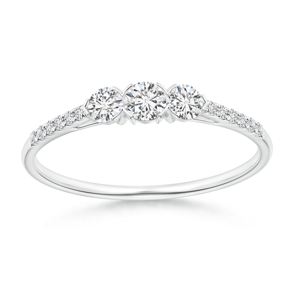 3mm HSI2 Unique Prong-Set Diamond Three Stone Engagement Ring in White Gold
