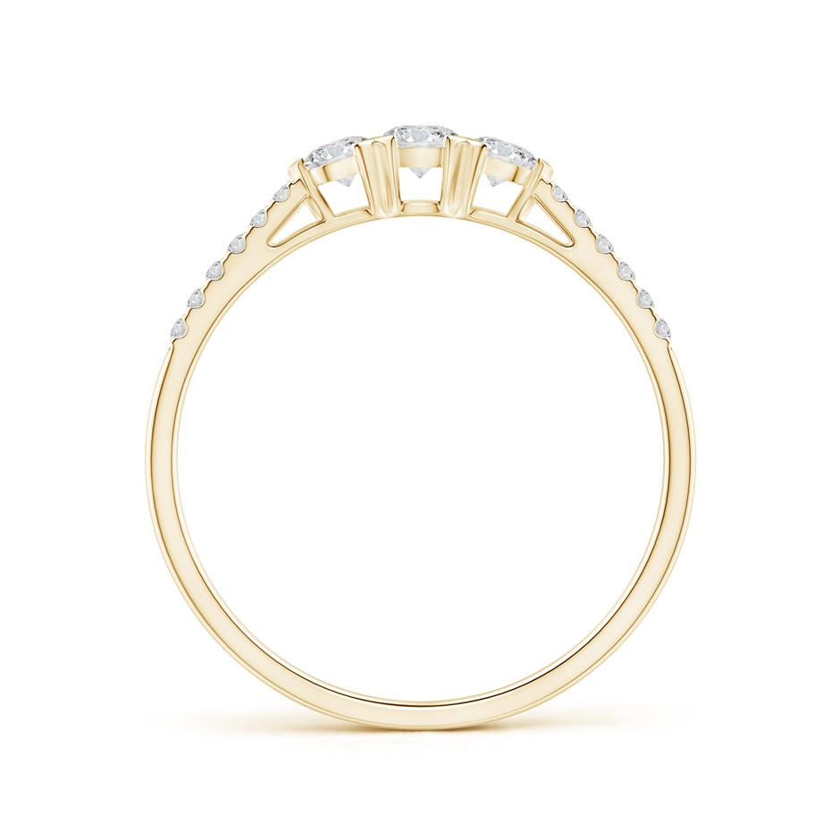 3mm HSI2 Unique Prong-Set Diamond Three Stone Engagement Ring in Yellow Gold side-1