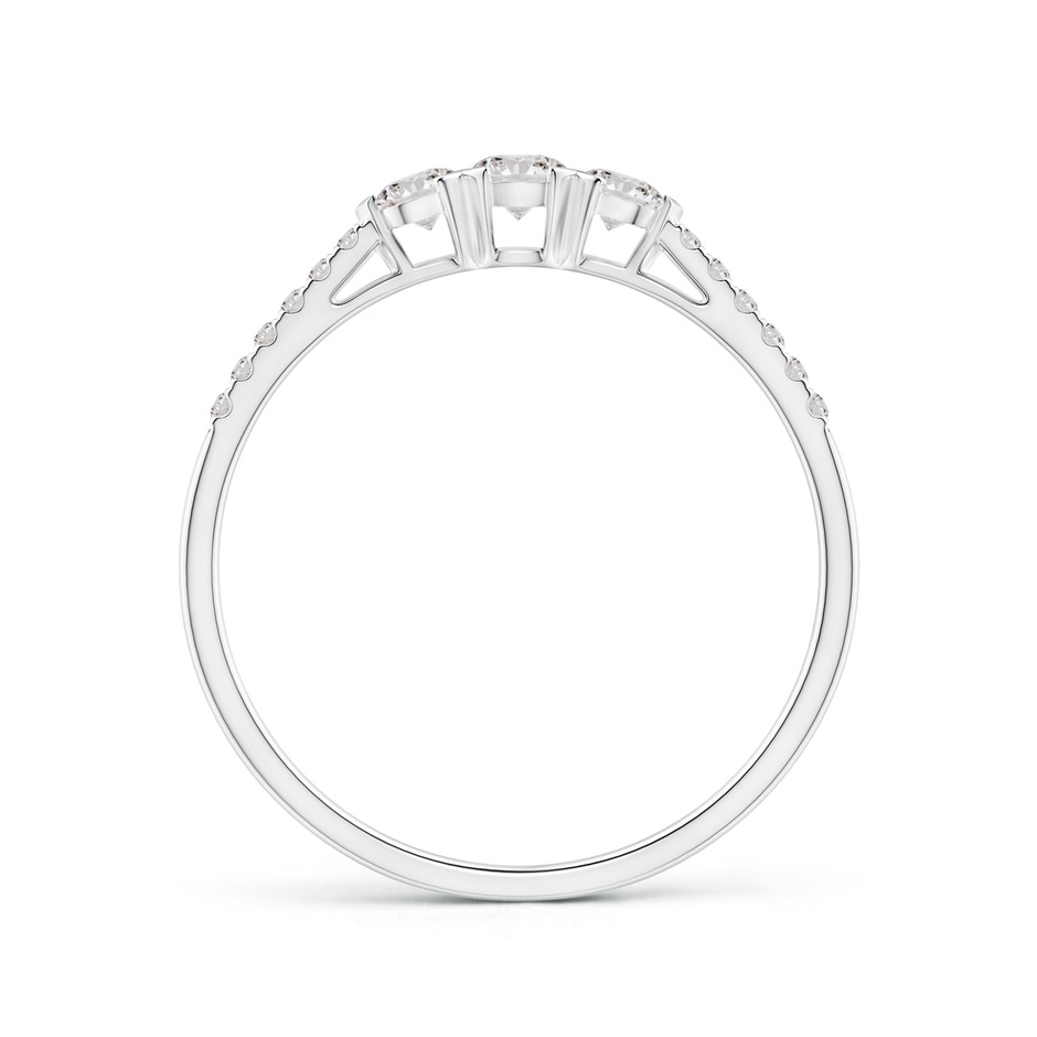 3mm IJI1I2 Unique Prong-Set Diamond Three Stone Engagement Ring in White Gold side-1