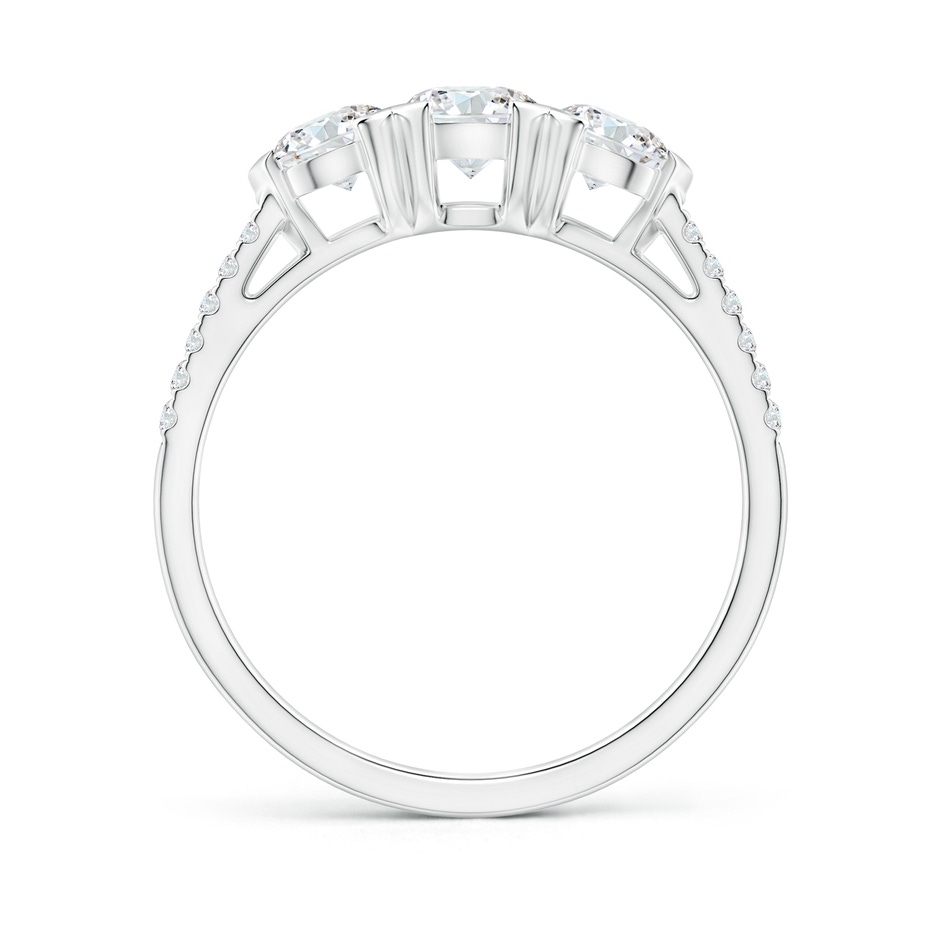 4.8mm GVS2 Unique Prong-Set Diamond Three Stone Engagement Ring in P950 Platinum side-1
