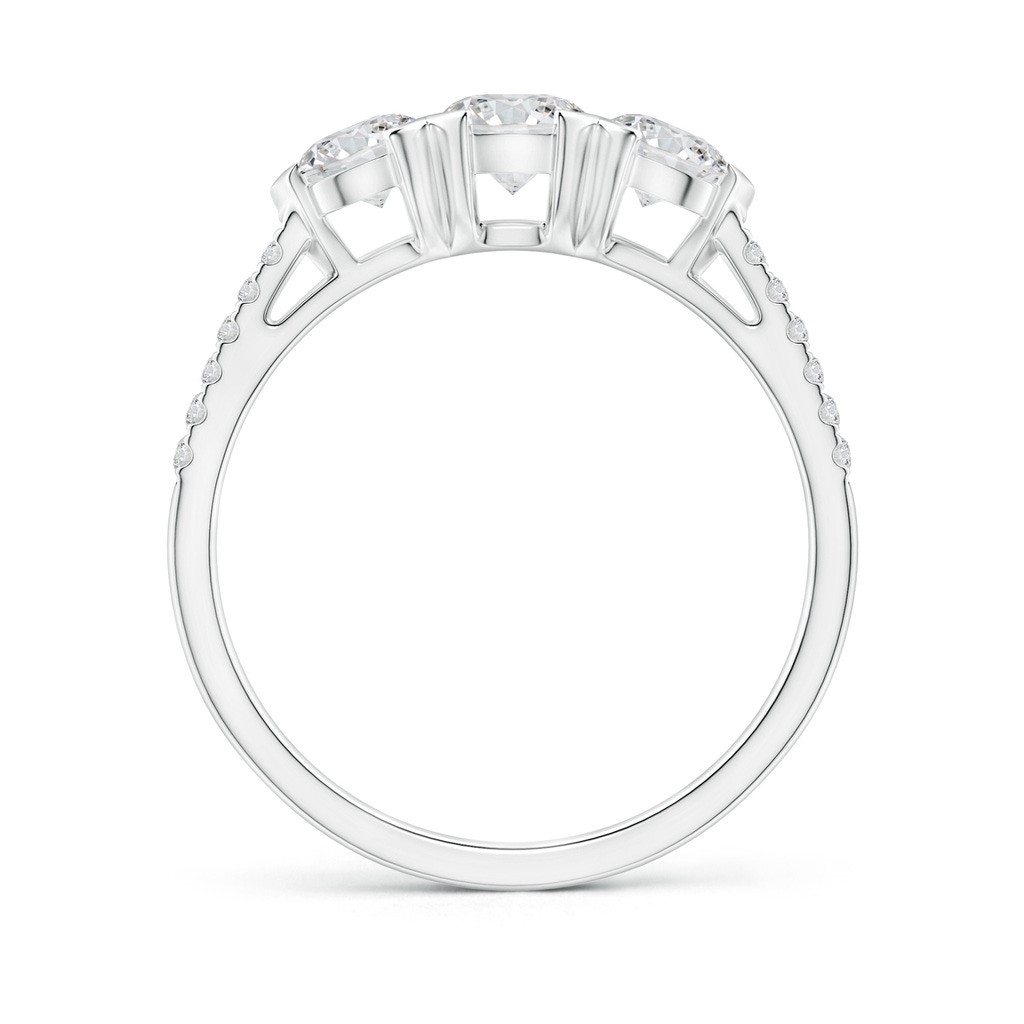 4.8mm HSI2 Unique Prong-Set Diamond Three Stone Engagement Ring in P950 Platinum Side-1