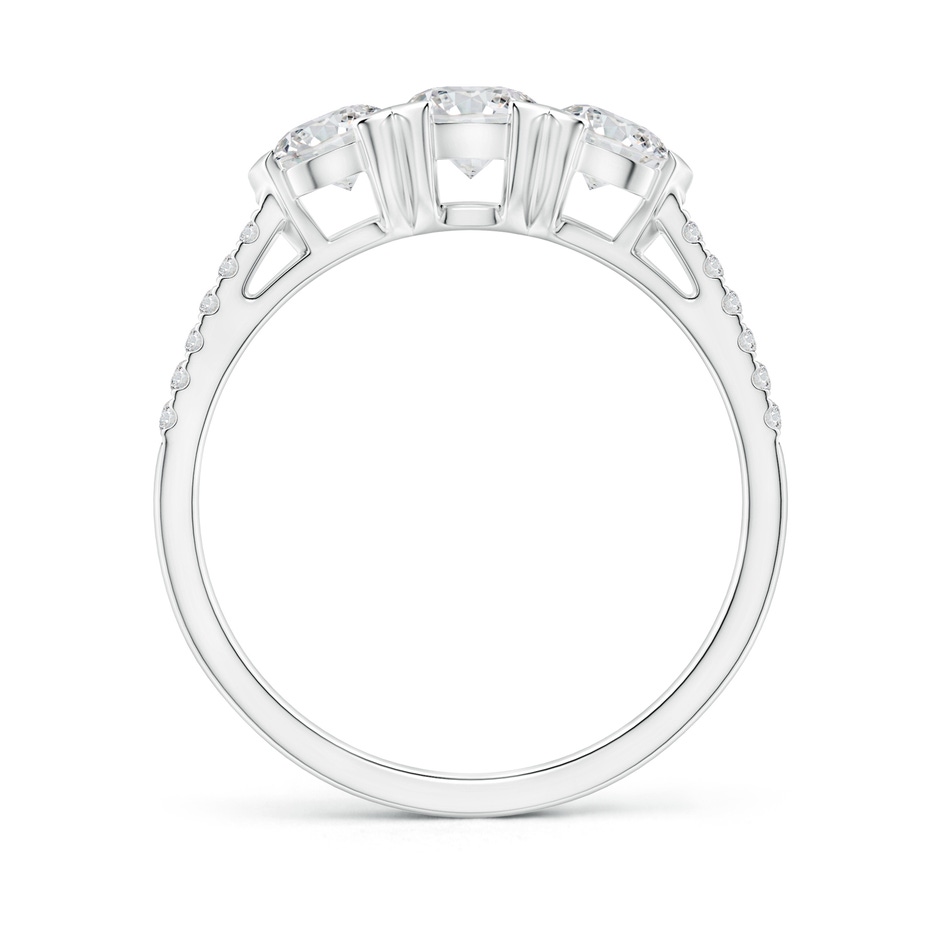 4.8mm HSI2 Unique Prong-Set Diamond Three Stone Engagement Ring in White Gold side-1