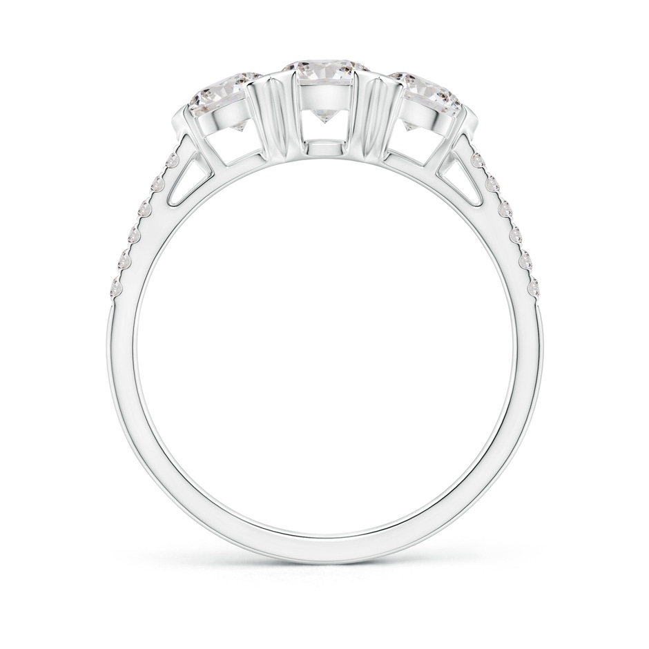 4.8mm IJI1I2 Unique Prong-Set Diamond Three Stone Engagement Ring in P950 Platinum side-1